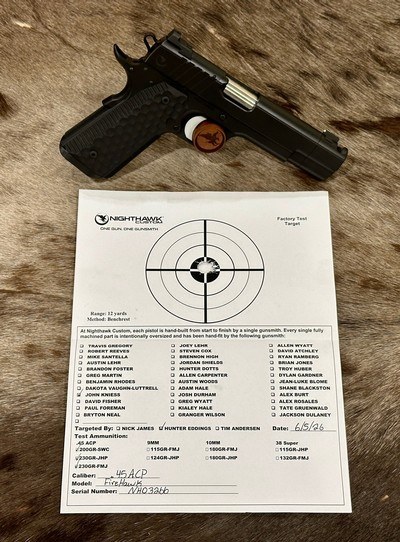 NEW NIGHTHAWK CUSTOM FIRE HAWK 1911 GOV'T 45 ACP W/ IOS - LAYAWAY AVAILABLE FIREHAWK - Image 2 of 25