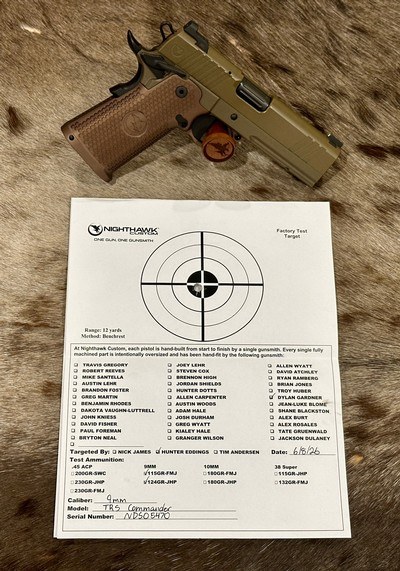 NEW NIGHTHAWK CUSTOM TRS (Tactical Ready Series) COMMANDER DOUBLE STACK 4.25