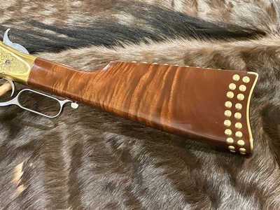 NEW UBERTI 1866 WINCHESTER YELLOWBOY WHITE CARBINE 38 SPECIAL INDIAN ENGRAVING, TACKS, GREAT WOOD 550025 - LAYAWAY AVAILABLE - Image 12 of 24