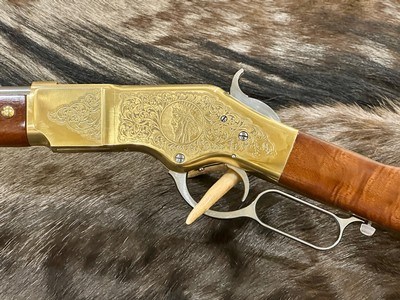 NEW UBERTI 1866 WINCHESTER YELLOWBOY WHITE CARBINE 38 SPECIAL INDIAN ENGRAVING, TACKS, GREAT WOOD 550025 - LAYAWAY AVAILABLE - Image 13 of 24