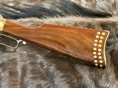 NEW UBERTI 1866 WINCHESTER YELLOWBOY WHITE CARBINE 38 SPECIAL INDIAN ENGRAVING, TACKS, GOOD WOOD 550025 - LAYAWAY AVAILABLE - Image 10 of 21