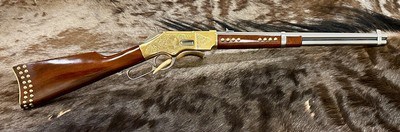 NEW UBERTI 1866 WINCHESTER YELLOWBOY WHITE CARBINE 38 SPECIAL INDIAN ENGRAVING, TACKS, GOOD WOOD 550025 - LAYAWAY AVAILABLE - Image 2 of 21