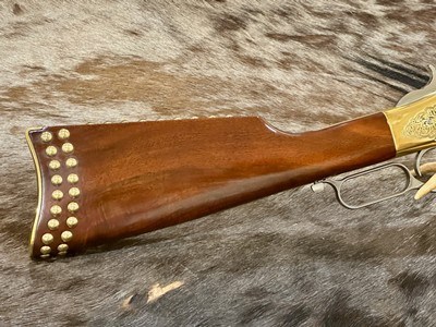 NEW UBERTI 1866 WINCHESTER YELLOWBOY WHITE CARBINE 38 SPECIAL INDIAN ENGRAVING, TACKS, GOOD WOOD 550025 - LAYAWAY AVAILABLE - Image 4 of 21