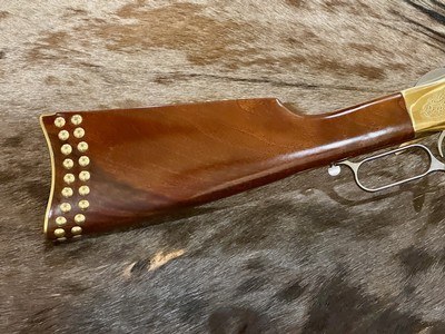 NEW UBERTI 1866 WINCHESTER YELLOWBOY WHITE CARBINE 38 SPECIAL INDIAN ENGRAVING, TACKS, GOOD WOOD 550025 - LAYAWAY AVAILABLE - Image 3 of 22
