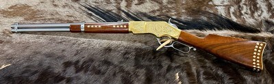NEW UBERTI 1866 WINCHESTER YELLOWBOY WHITE CARBINE 38 SPECIAL INDIAN ENGRAVING, TACKS, GOOD WOOD 550025 - LAYAWAY AVAILABLE - Image 2 of 22