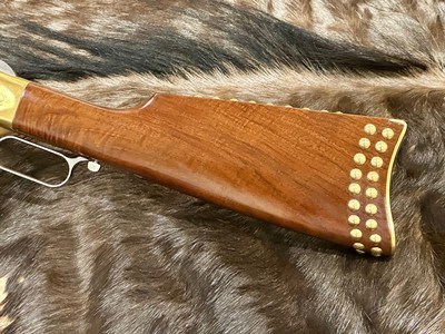 NEW UBERTI 1866 WINCHESTER YELLOWBOY WHITE CARBINE 38 SPECIAL INDIAN ENGRAVING, TACKS, GOOD WOOD 550025 - LAYAWAY AVAILABLE - Image 10 of 20