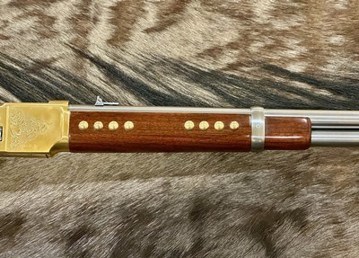 NEW UBERTI 1866 WINCHESTER YELLOWBOY WHITE CARBINE 38 SPECIAL INDIAN ENGRAVING, TACKS, GOOD WOOD 550025 - LAYAWAY AVAILABLE - Image 5 of 20