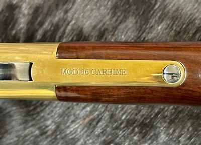 NEW UBERTI 1866 WINCHESTER YELLOWBOY WHITE CARBINE 38 SPECIAL INDIAN ENGRAVING, TACKS, GOOD WOOD 550025 - LAYAWAY AVAILABLE - Image 16 of 20