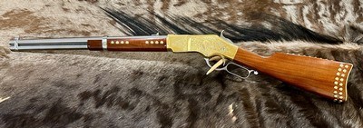NEW UBERTI 1866 WINCHESTER YELLOWBOY WHITE CARBINE 38 SPECIAL INDIAN ENGRAVING, TACKS 550025 - LAYAWAY AVAILABLE - Image 3 of 25