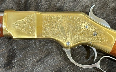 NEW UBERTI 1866 WINCHESTER YELLOWBOY WHITE CARBINE 38 SPECIAL INDIAN ENGRAVING, TACKS 550025 - LAYAWAY AVAILABLE - Image 20 of 25