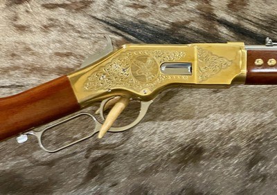 NEW UBERTI 1866 WINCHESTER YELLOWBOY WHITE CARBINE 38 SPECIAL INDIAN ENGRAVING, TACKS 550025 - LAYAWAY AVAILABLE - Image 1 of 25