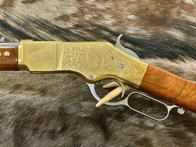 NEW UBERTI 1866 WINCHESTER YELLOWBOY WHITE CARBINE 45 COLT INDIAN ENGRAVING TACKS 550031 - LAYAWAY AVAILABLE - Image 12 of 24