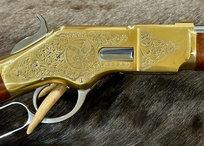 NEW UBERTI 1866 WINCHESTER YELLOWBOY WHITE CARBINE 45 COLT INDIAN ENGRAVING TACKS 550031 - LAYAWAY AVAILABLE - Image 8 of 24