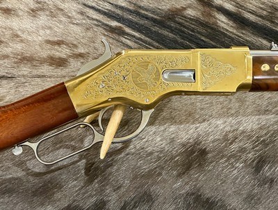 NEW UBERTI 1866 WINCHESTER YELLOWBOY WHITE CARBINE 45 COLT INDIAN ENGRAVING TACKS 550031 - LAYAWAY AVAILABLE - Image 4 of 21