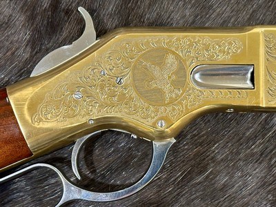 NEW UBERTI 1866 WINCHESTER YELLOWBOY WHITE CARBINE 45 COLT INDIAN ENGRAVING TACKS 550031 - LAYAWAY AVAILABLE - Image 8 of 21
