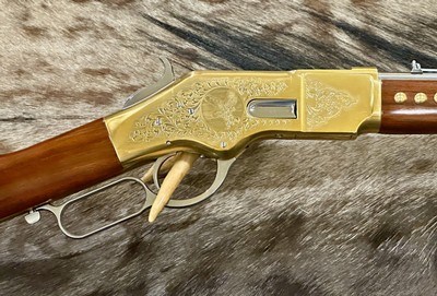 NEW UBERTI 1866 WINCHESTER YELLOWBOY WHITE CARBINE 45 COLT INDIAN ENGRAVING TACKS 550031 - LAYAWAY AVAILABLE - Image 1 of 23