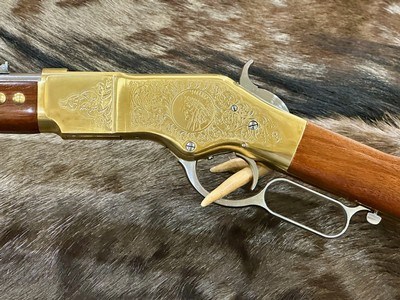NEW UBERTI 1866 WINCHESTER YELLOWBOY WHITE CARBINE 45 COLT INDIAN ENGRAVING TACKS 550031 - LAYAWAY AVAILABLE - Image 12 of 23