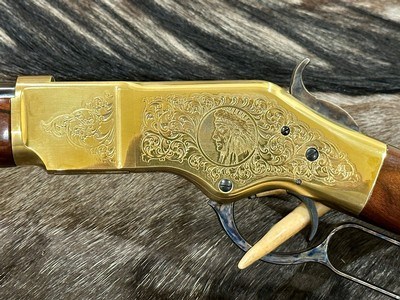 NEW UBERTI 1866 WINCHESTER YELLOWBOY CARBINE 38 SPECIAL INDIAN ENGRAVING, TACKS 550024 - LAYAWAY AVAILABLE - Image 16 of 22