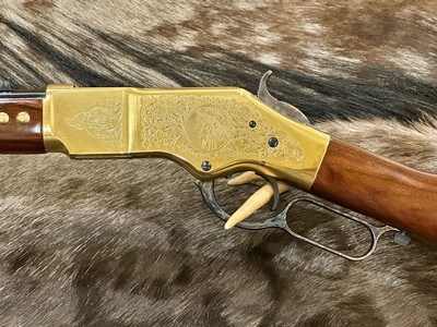 NEW UBERTI 1866 WINCHESTER YELLOWBOY CARBINE 38 SPECIAL INDIAN ENGRAVING, TACKS 550024 - LAYAWAY AVAILABLE - Image 11 of 22