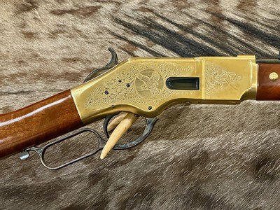 NEW UBERTI 1866 WINCHESTER YELLOWBOY CARBINE 38 SPECIAL INDIAN ENGRAVING, TACKS 550024 - LAYAWAY AVAILABLE - Image 4 of 22