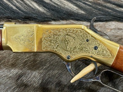 NEW UBERTI 1866 WINCHESTER YELLOWBOY CARBINE 38 SPECIAL INDIAN ENGRAVING, TACKS 550024 - LAYAWAY AVAILABLE - Image 16 of 22