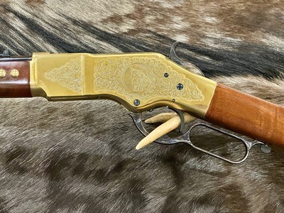 NEW UBERTI 1866 WINCHESTER YELLOWBOY CARBINE 38 SPECIAL INDIAN ENGRAVING, TACKS 550024 - LAYAWAY AVAILABLE - Image 11 of 22