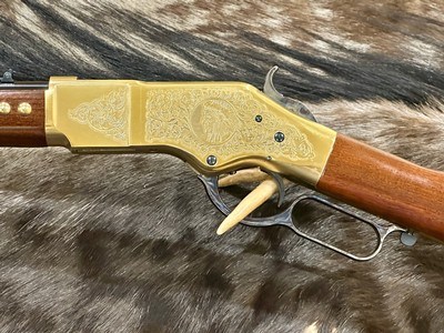 NEW UBERTI 1866 WINCHESTER YELLOWBOY CARBINE 38 SPECIAL INDIAN ENGRAVING, TACKS 550024 - LAYAWAY AVAILABLE - Image 12 of 22