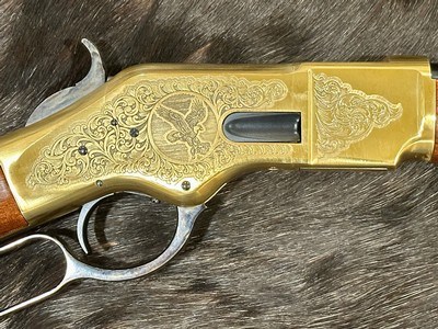 NEW UBERTI 1866 WINCHESTER YELLOWBOY CARBINE 38 SPECIAL INDIAN ENGRAVING, TACKS 550024 - LAYAWAY AVAILABLE - Image 7 of 21