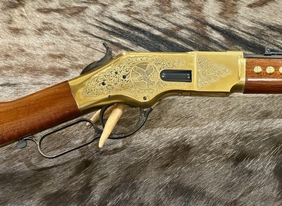 NEW UBERTI 1866 WINCHESTER YELLOWBOY CARBINE 38 SPECIAL INDIAN ENGRAVING, TACKS 550024 - LAYAWAY AVAILABLE - Image 4 of 21