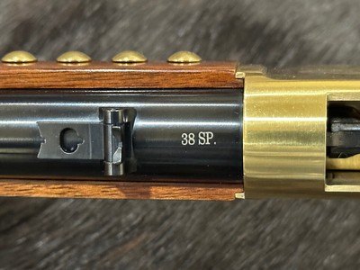 NEW UBERTI 1866 WINCHESTER YELLOWBOY CARBINE 38 SPECIAL INDIAN ENGRAVING, TACKS 550024 - LAYAWAY AVAILABLE - Image 15 of 21