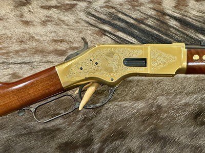 NEW UBERTI 1866 WINCHESTER YELLOWBOY CARBINE 38 SPECIAL INDIAN ENGRAVING, TACKS 550024 - LAYAWAY AVAILABLE - Image 4 of 22