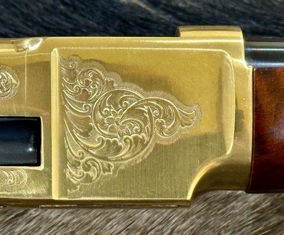 NEW UBERTI 1866 WINCHESTER YELLOWBOY CARBINE 38 SPECIAL INDIAN ENGRAVING, TACKS 550024 - LAYAWAY AVAILABLE - Image 8 of 22