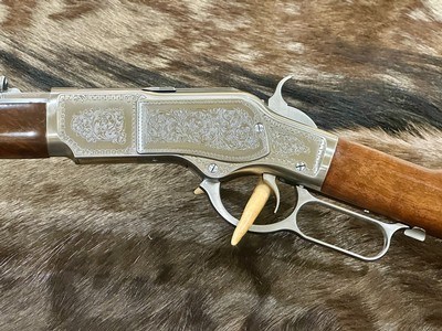 EXHIBITION, HAND-ENGRAVED UBERTI 1873 WINCHESTER IN THE WHITE SPORTING 45 COLT 20
