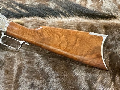 EXHIBITION, HAND-ENGRAVED UBERTI 1873 WINCHESTER IN THE WHITE SPORTING 45 COLT 20