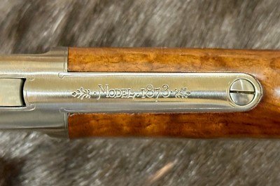 EXHIBITION, HAND-ENGRAVED UBERTI 1873 WINCHESTER IN THE WHITE SPORTING 45 COLT 20