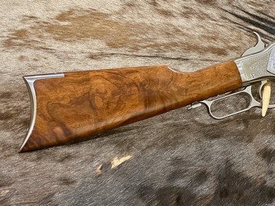 EXHIBITION, HAND-ENGRAVED UBERTI 1873 WINCHESTER IN THE WHITE SPORTING 45 COLT 20