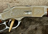 EXHIBITION, HAND-ENGRAVED UBERTI 1873 WINCHESTER IN THE WHITE SPORTING 45 COLT 20