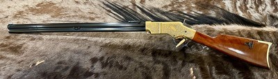 NEW UBERTI 1860 HENRY RIFLE, ENGRAVED, SWIVELS, GOOD WOOD 24.25