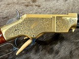 NEW UBERTI 1860 HENRY RIFLE, ENGRAVED, SWIVELS, GOOD WOOD 24.25