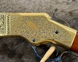 NEW UBERTI 1860 HENRY RIFLE, ENGRAVED, SWIVELS, GOOD WOOD 24.25