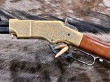 NEW UBERTI 1860 HENRY RIFLE, ENGRAVED, SWIVELS, GOOD WOOD 24.25