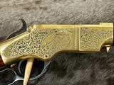 NEW UBERTI 1860 HENRY RIFLE, ENGRAVED, SWIVELS, GOOD WOOD 24.25