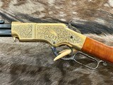 NEW UBERTI 1860 HENRY RIFLE, ENGRAVED, SWIVELS, GOOD WOOD 24.25