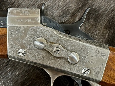 NEW PEDERSOLI EXHIBITION, ENGRAVED ROLLING BLOCK TARGET DELUXE 357 MAGNUM 30