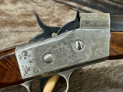 NEW PEDERSOLI EXHIBITION, ENGRAVED ROLLING BLOCK TARGET DELUXE 357 MAGNUM 30