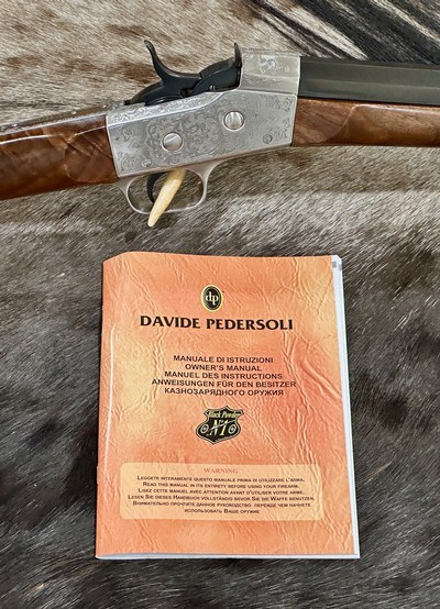 NEW PEDERSOLI EXHIBITION, ENGRAVED ROLLING BLOCK TARGET DELUXE 357 MAGNUM 30