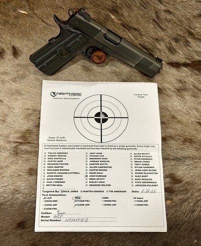 NEW NIGHTHAWK CUSTOM GRP GOV'T 1911 9MM, IOS, BLACK DLC & OTHER UPGRADES (GLOBAL RESPONSE PISTOL) - LAYAWAY AVAILABLE - Image 2 of 25