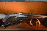 Custom Belgian Double Rifle in .45-70 With Express Sights and Claw-Mounted Scope - 2 of 15