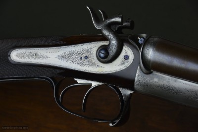 J. Purdey 12 Bore Island Lock Hammergun with
29 1/4
Nitro Damascus Barrels
No. 2 of a Pair