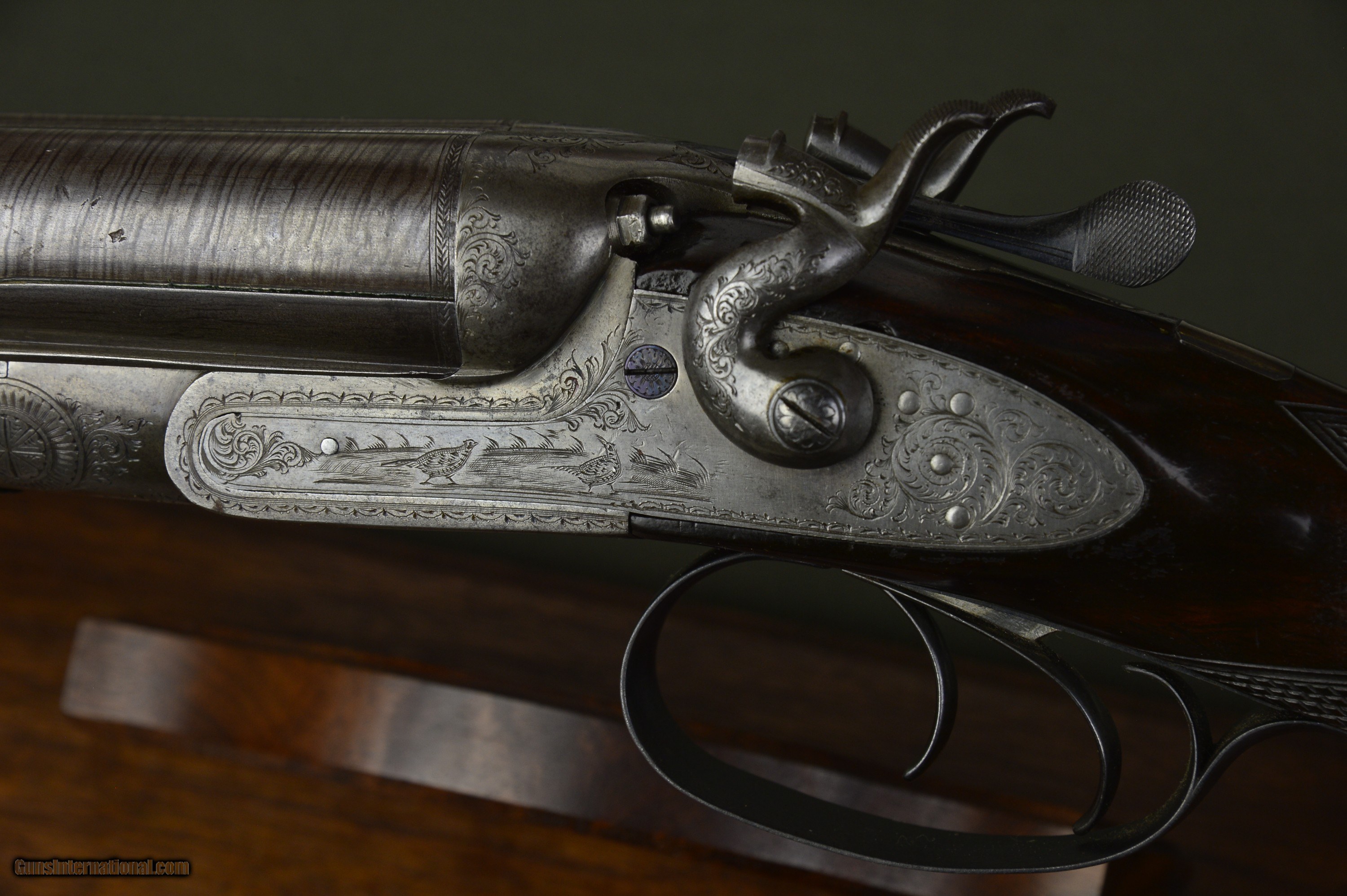 John Manton & Son 12 Bore Hammergun with Extensive Game Scene Engraving ...